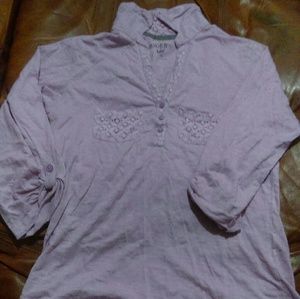 Purple, elbow length blouse